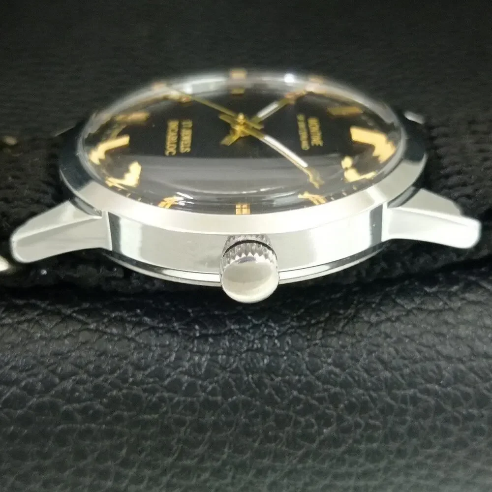 Vintage 1976 Montine Of Switzerland Manual Mens Silver Watch W/Nato Strap